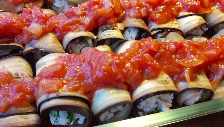 canelone de berinjela sem lactose