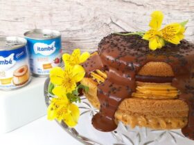 Naked Cake de maracujá e chocolate zero lactose