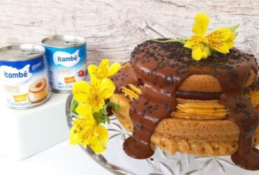 Naked Cake de maracujá e chocolate zero lactose