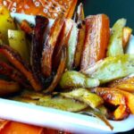 Palitos de cenoura e batata doce assados